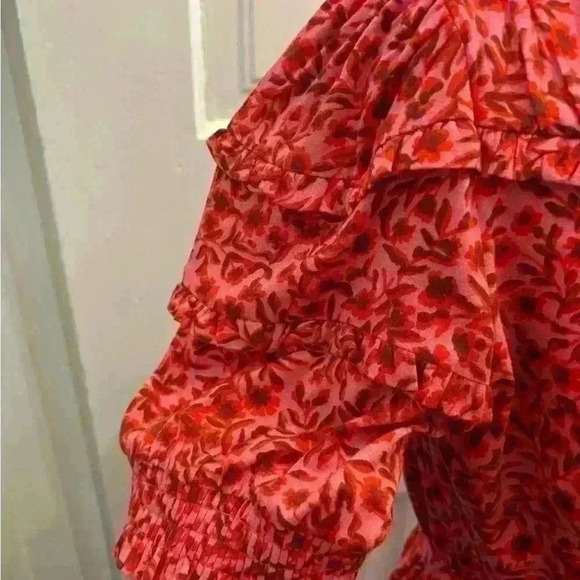 Boden Yoke Detail Jersey Mini Dress Pink Floral Tie Waist NWT size 4P - Picture 11 of 14